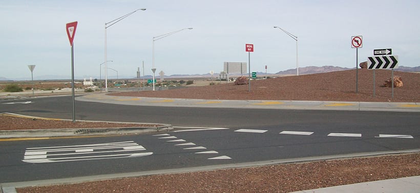 a roundabout near i-8 in Yuma, AZ