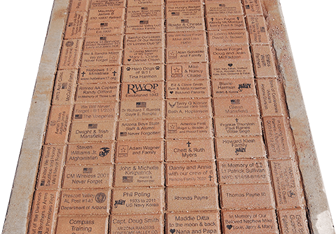 Chino Valley Memorial Brick Pathway with sponsors names