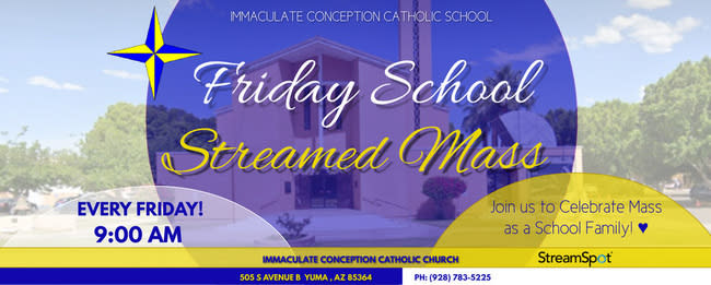 Friday School Streamed Mass - Every Friday 9AM