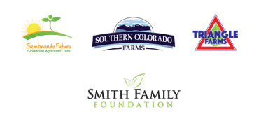 Logos for some of the JV Smith Companies such as Southern Colorado Farms, Triangle Farms, Skyview Cooling, Smith Family Founation, and Fundacion Agricola El Toro