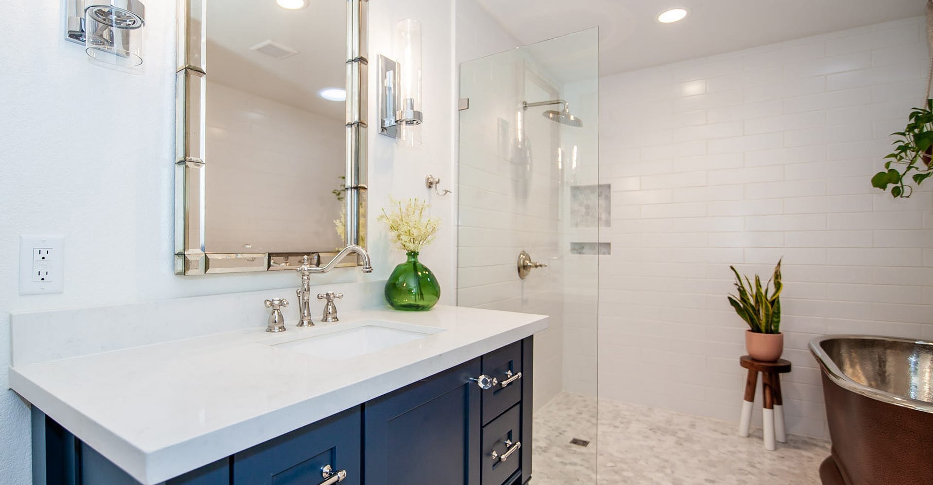 a clean modern bathroom recently remodeled