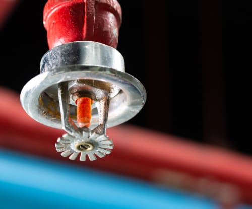 Detail view of a commercial fire sprinkler