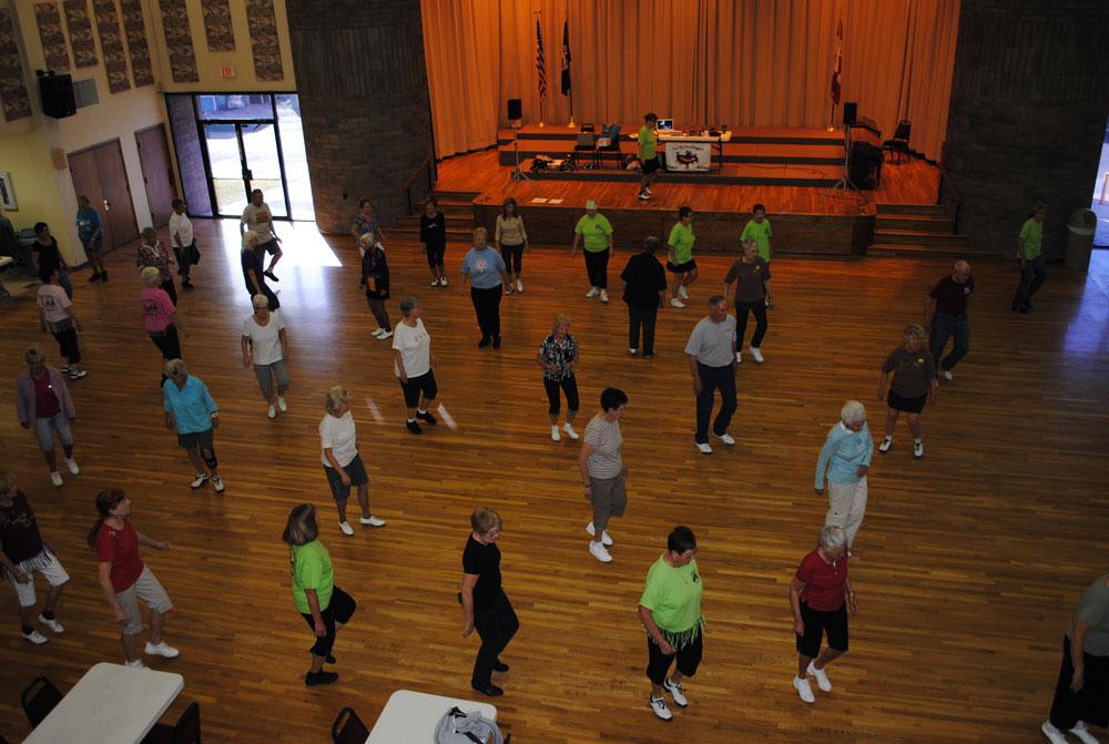 Dance fitness class at Sun Vista RV Resort recreation center