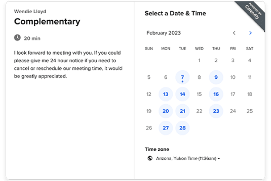 Calendly schedule calendar form